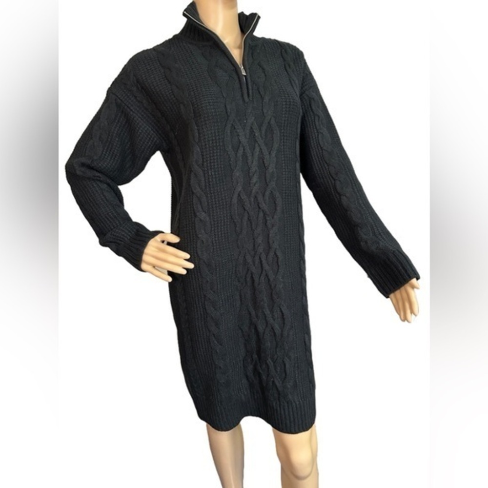 CALVIN KLEIN Zip-Collar Sweater Dress